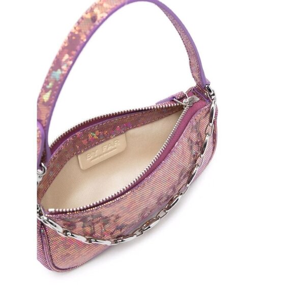 BY FAR Mini Rachel Hologram Shoulder Bag- Color Disco Violet - Picture 4 of 8